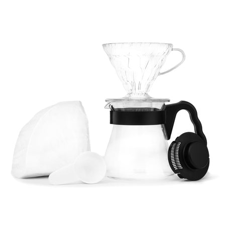 Hario V60 Pour Over Set Black - Dripper + Kanne + Filter
