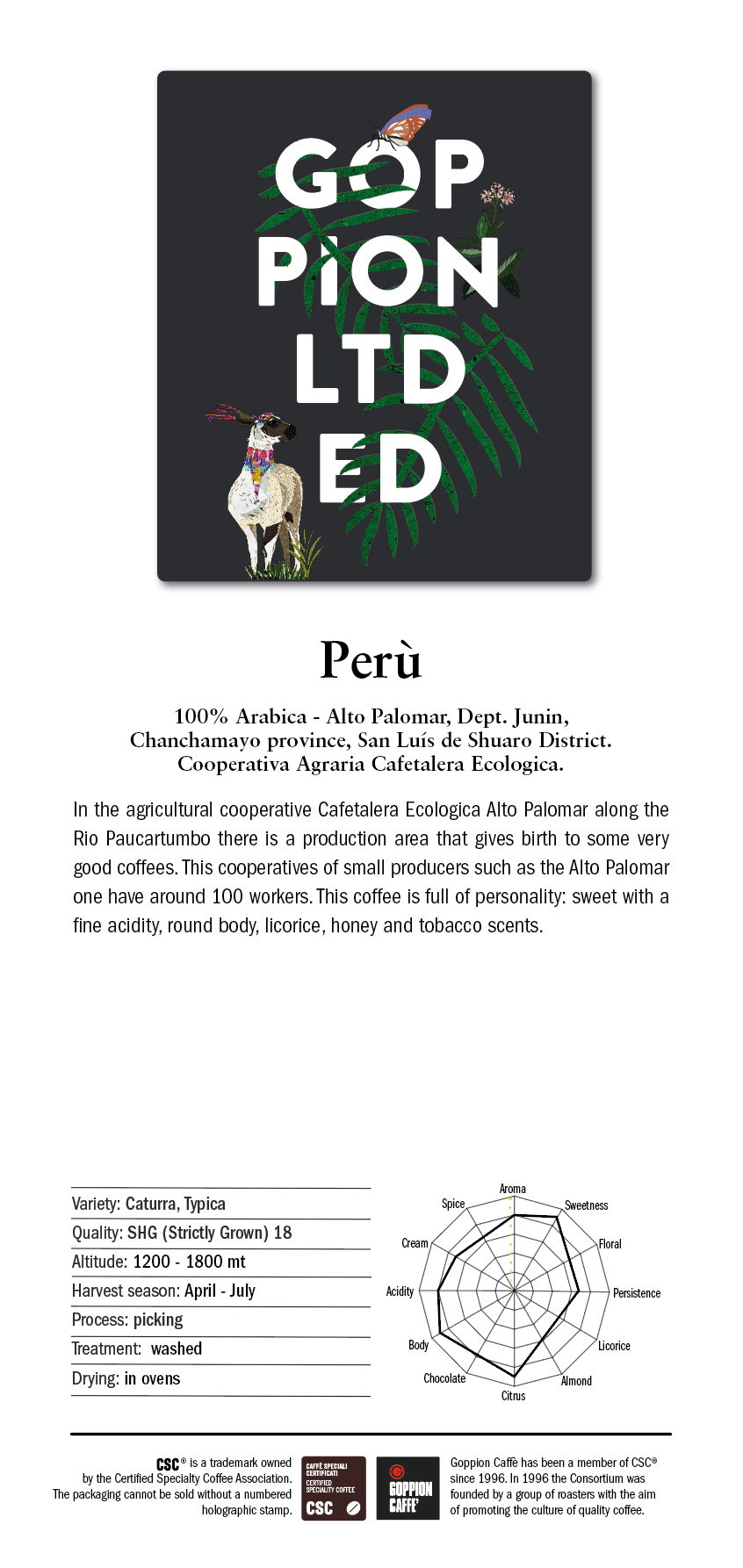 Goppion Limited Edition Peru Kaffeebohnen 500g