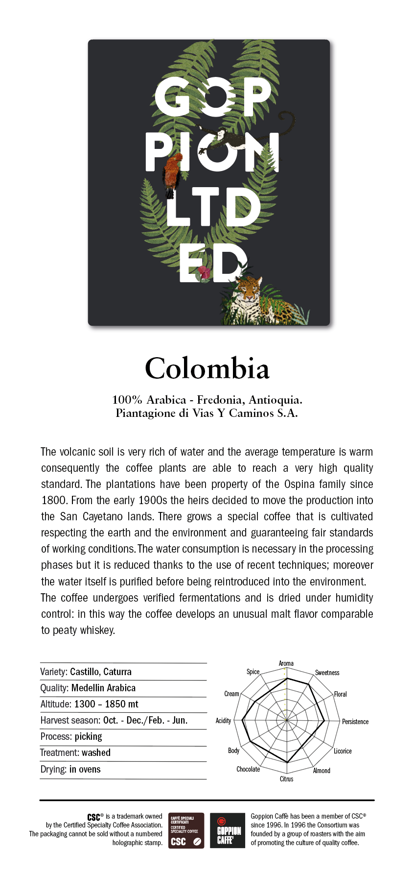 Goppion Limited Edition Colombia Kaffeebohnen 500g