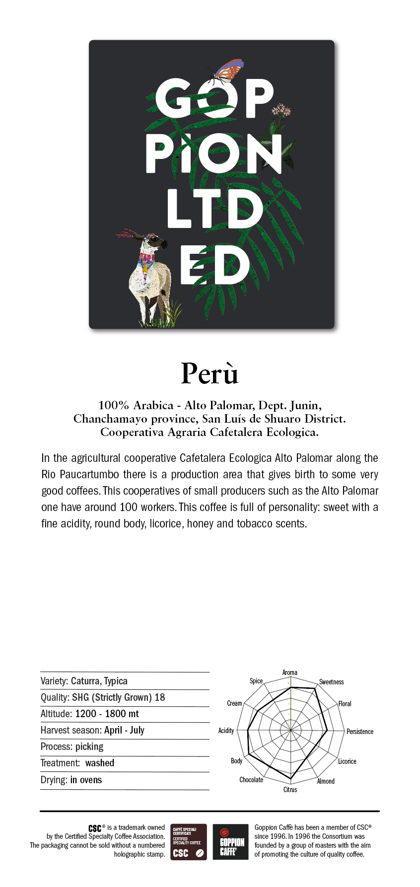 Goppion Limited Edition  Peru Kaffeebohnen 500g